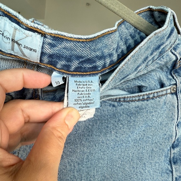 VINTAGE CALVIN KLEIN JEANS 10 90s 100% Cotton Double Stonewash Union Made in USA - Picture 8 of 10